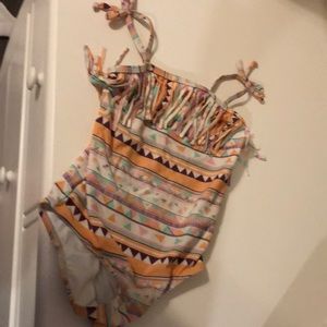 Toddler girls multi colored bathing suit